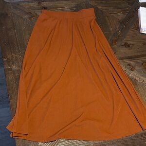 Chic Women's A-Line Burnt Orange Skirt